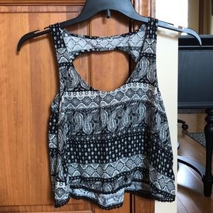Black patterned tank top